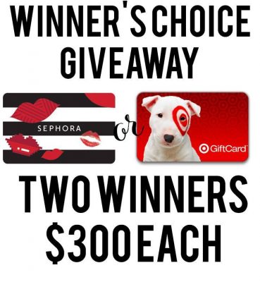 GIVEAWAY TIME! ENTER NOW TO WIN A GIFT CARD TO SEPHORA OR TARGET