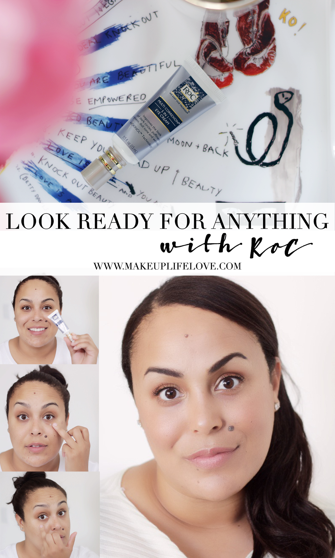 Daylight Savings Time have you lacking sleep and the dark circles piling on? Then this is a must read. Here are a few easy tips to always look ready for anything thanks to RoC Skincare- #WomenWhoRoC- RoC Skincare- Makeup Life and Love- #ad