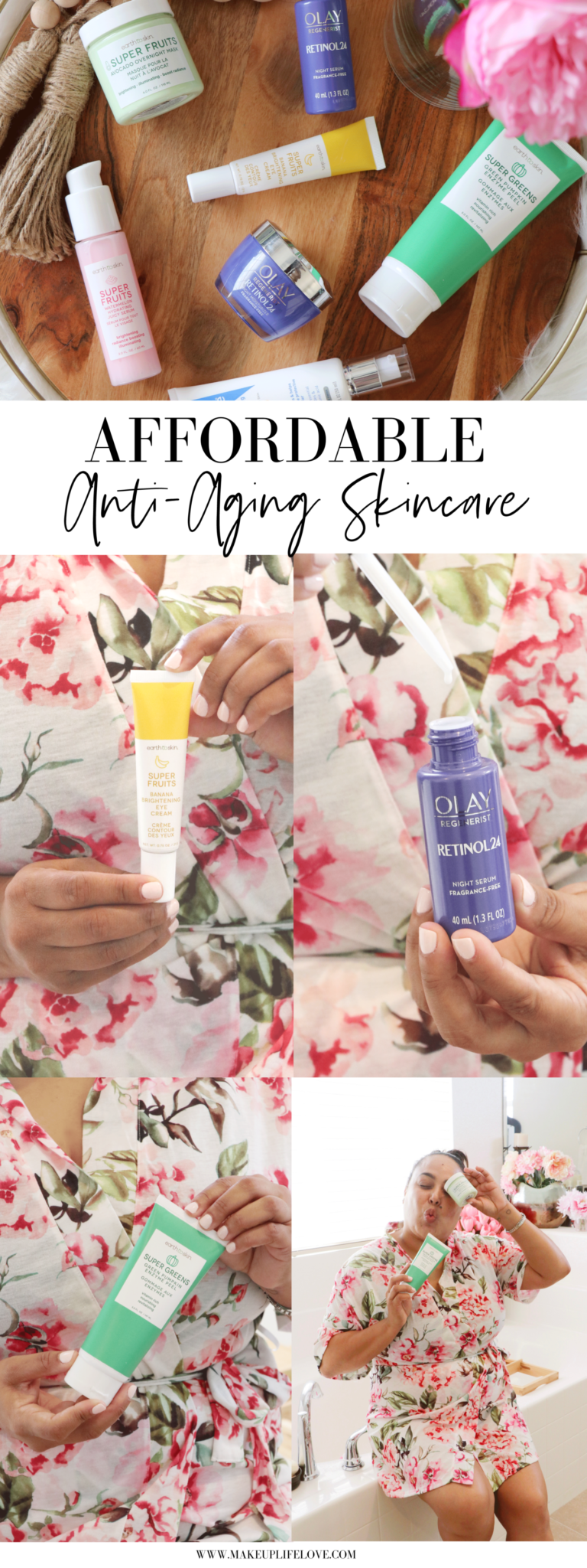 Looking for the perfect yet affordable Anti-Aging Skincare Routine? Skincare blogger Makeup Life and Love is sharing her top affordable finds at Walmart for under $100 here!